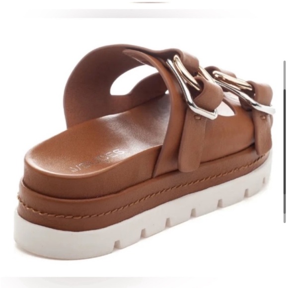 NWT J/SLIDES BAHA Tan Leather Sandal - Picture 2 of 14